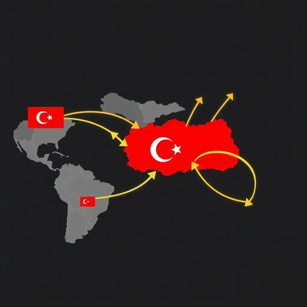 Türk şirketlerinin uluslararası pazarlara açılmasını gösteren stratejik harita
